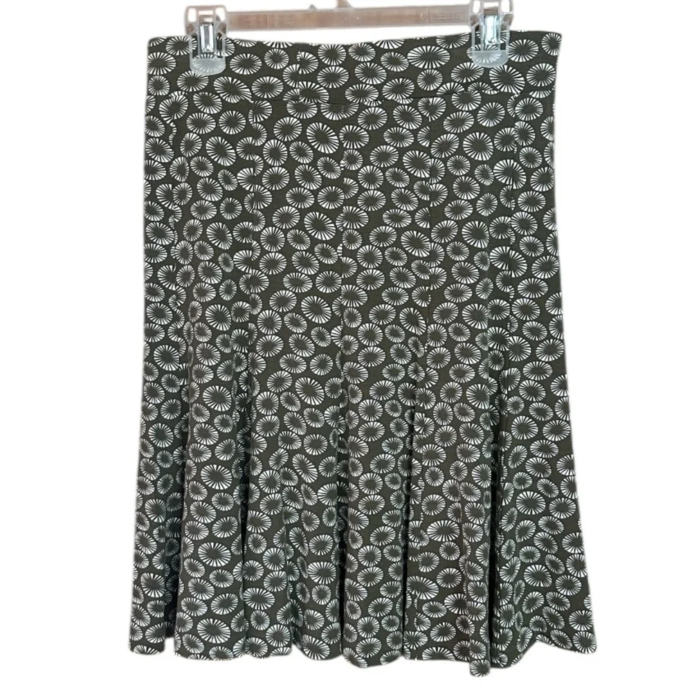Boden Geometric Soft Viscose Pull-On Skirt-Elastic Waist-Brown/White Size 12R